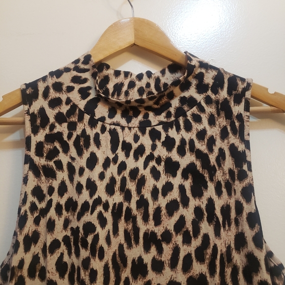 ANIMAL PRINT Bodycon Mockneck Tube Dress sz. 0X (sz 12 to 14) - Picture 3 of 14